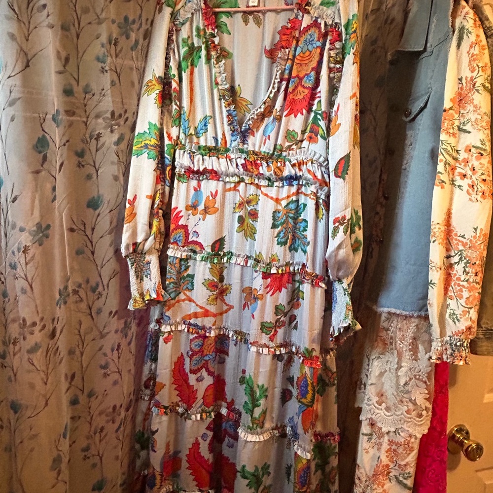 Floral Tiered Chelsea & Violet Long Sleeve maxi dress